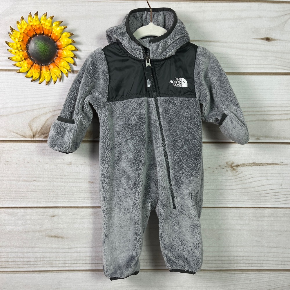 The North Face Baby Fleece Bunting Snowsuit Gray Infant‎ 0-3 Months Hooded